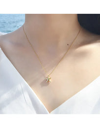 Aetolia Aetolia Hot Sell Style Silver Sterling 925 Necklace Pendent Women Gold Rhodium Plated Dainty Simple Starfish Necklace