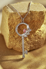 Aetolia Cz Cubic Zirconia Charm Key Pendant 925 Sterling Silver Layering Necklaces 18K Gold Plated Chain Necklace For Pendant Women Gift