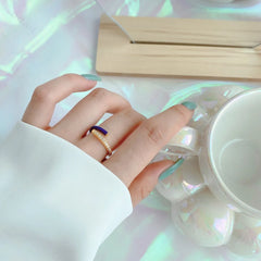 Aetolia Acrylic Colorful Chunky Ring Anillo 925 Sterling Silver 18K Gold Open Adjustable Square Enamel Jewelry Amour Rings For Women