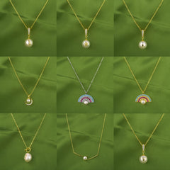 Aetolia Fashion Sterling Silver 925 18K Plated Layered Necklace Choker Gold Filled Chain Pearl Necklaces Jewelry For Women