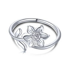 Aetolia Minimalist Luxury Fine Jewelry S925 Sterling Silver Ring Flower Shape Ladies Bride Engagement Wedding Rings For Women