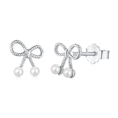 Aetolia Trendy Jewelry Wholesale New Arrival Fashion White 18K Gold Plated Earring Women Elegant Bowknot Pearl Earrings Stud