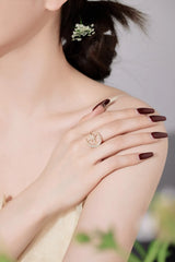 Aetolia High Quality Trendy Cubic Zirconia Crescent Moon And Star Ring 925 Sterling Silver 18K Gold Adjustable Rings Jewelry Women