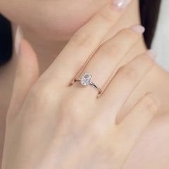 Aetolia Cz Cubic Zirconia Jewelry Oval Round 18K Gold Plated Promise Ring Female Personality S925 Silver Wedding Rings For Women