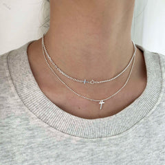 Aetolia minimalist crucifix silver jewelry Jesus cross pendant 925 sterling bead crucifix chain silver cross necklace