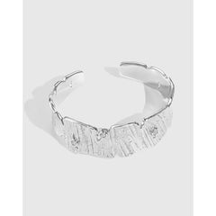 Aetolia New Arrival Irregular Bark Texture Jewelry 925 Sterling Silver Bracelet Hollow Diamond Opening Bracelets Bangles For Women