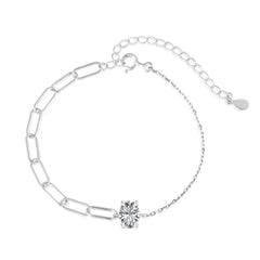 Aetolia Cuba Drop Heart Shape Iced Out Tennis Cubic Zirconia 925 Silver Chain Crystal Bracelets Bangles Charm For Bracelet Women