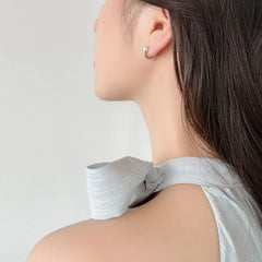 Aetolia Personalized High Quality S925 Sterling Silver Earring Frosted Surface C Shape Stud Earrings For Women Gifts Wholesale