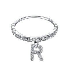 Aetolia Fashion Jewelry Trend Wholesale Ring Party Gift S925 Sterling Silver Stackable Initial Letter A-Z Rings For Women Daily Wear