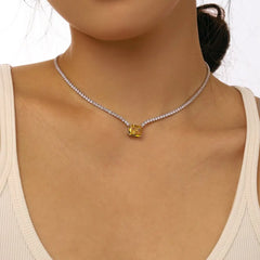 Aetolia Wholesale Custom Tennis Chains 925 Sterling Silver Pendant Link Chain Necklace Iced Out Cz Cubic Zirconia Diamond Tennis Chain