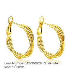 Aetolia Minimalist Sterling Silver 925 earring Luxury Statement Zircon Different Size 18k Gold Plated Huggie Chunky Hoop Earrings