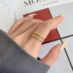 Aetolia Jewellery Anillos De Plata 925 Silver Jewelry Joyeria Signet Adjustable Ring Gold Plated Jewelry 18K Gold Chunky Rings