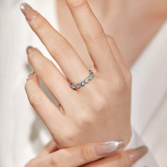 Aetolia Cz Cubic Zircon 18K Gold Plated Ring Wholesale Trendy 925 Sterling Silver Open Adjustable Blue Devil Eye Rings Jewelry Women