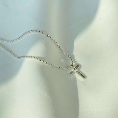 Aetolia minimalist crucifix silver jewelry Jesus cross pendant 925 sterling bead crucifix chain silver cross necklace