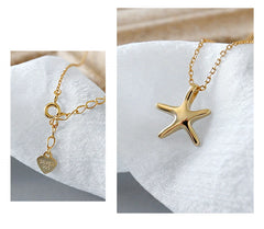 Aetolia Hot Sell Style Silver Sterling 925 Necklace Pendent Women Gold Rhodium Plated Dainty Simple Starfish Necklace