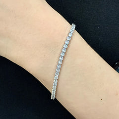 Aetolia 925 Popular Unisex Weeding Series Minimalist Stackable Twinkle Zircons Engraved Box Chain Sterling Silver Bracelets