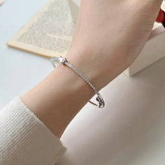 Aetolia Factory Wholesale S925 Sterling Silver Bracelet Cubic Zircon Fine Jewelry Wedding Engagement Bangles Bracelets For Women