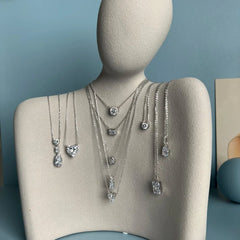 Aetolia Collier Collar Bling Heart Chain Cubic Zirconia Pendant 925 Sterling Silver Women 18K Gold Plated Jewelry Fashion Necklace