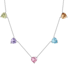 Aetolia Low Moq Vintage CZ Cubic Zirconia Pink Blue Square Heart Pendant 925 Sterling Silver Cuba Chain Link Tennis Necklaces For Women