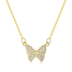 Aetolia Wholesale Kolye Chain Gold Filled Jewelry Plated 18K Collar De Plata Pendant Sterling Silver 925 Butterfly Necklace