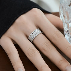 Aetolia Elegant New Design Hot Sell Hollow Marquise Cz Plating Round Fine Jewelry S925 Silver Rings Full Diamond Ring For Women