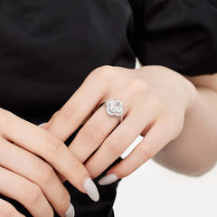 Aetolia Factory Wholesale Luxury Four Leaf Clover Design Cubic Zirconia Ring S925 Sterling Silver Rings For Women Girl Jewelry Set