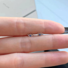 Aetolia Manufacturer Minimalist Devil Jewelry Sterling 925 Silver Rhodium 18k Gold Eye Women Stud Earrings