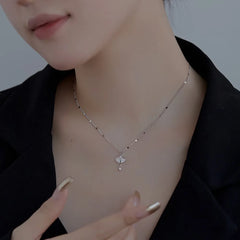 Aetolia Fine Jewelry S925 Sterling Silver Diamond Personalized Chain Necklace Ginkgo Leaf Pendant Necklace 18K Gold Plated Tarnish Free