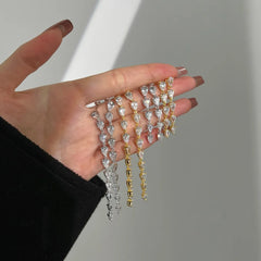 Aetolia New Arrived S925 Silver 18K Gold Plated Multi Shape Jewelry Cz Cubic Zircon Waterdrop Dainty Long Stud Drop Earrings Women