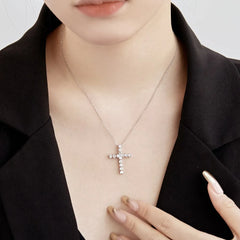 Aetolia High Quality Bling Christian Punk Diamond Cz Cubic Zirconia Necklace Women Hip Hop Jewelry Diamond Cross Necklaces For Women
