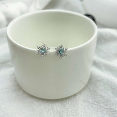 Aetolia Christmas gift dainty jewelry in women 925 luxury zircon silver sterling stud high quality cz silver snowflake earrings