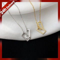 Aetolia Gold Mini Paperclip Necklace Paper Clip Necklaces Dainty Silver Minimalist 925 Chain Silver925 Paper Clip Necklaces