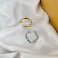 Aetolia Simple Design Jewelry 2 Colors Opening Minimal Korea Anillo Plata 925 Index Smooth Adjustable Ring For Couple