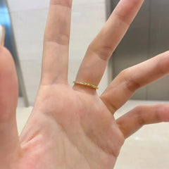 Aetolia Baguette Diamond Half Eternity Wedding Band 18K Solid Gold Stacking Thin Minimalist Ring Handmade Bridal Rings Jewelry Wome