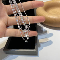 Aetolia minimalist crucifix silver jewelry Jesus cross pendant 925 sterling bead crucifix chain silver cross necklace