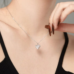 Aetolia Charm Custom Pink S925 Cubic Zirconia Large Heart Couple Necklace 18K Gold Plated Necklace Chain Choker Pendant For Women
