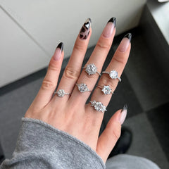 Aetolia Ring Wholesale Popular Trend jewelry Hexagon Shape Sterling 925 Silver Zircon Wedding Rings