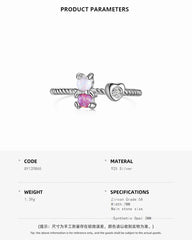 Aetolia Oem Bear Adjustable Open 925 Sterling Silver Ring Radiant Heart Twist Beautiful Oval Cz Zirconia Pink Opal Rings For Women