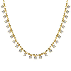 Aetolia Baguette Diamond 18K Gold Plated Necklace Zirconia Stone Classic Eternity Tennis Necklaces 925 Sterling Silver For Women
