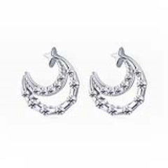 Aetolia 5A 18k hollow moon earring minimalist 925 sterling silver women fashion gold statement stud earrings