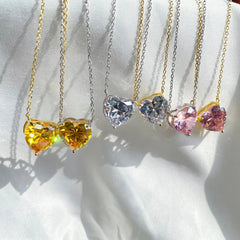 Aetolia Wholesale Price Unique Jewelry Gift AAAAA 4 Claw Colorful Perfect Cut Cubic Zirconia Round Pendant Necklace
