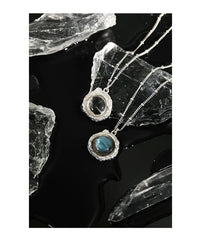 Aetolia Long 925 Silver Necklace Top Quality Personalized Custom Circular Pendant Choker With Pendants Angel Moonstone Necklace