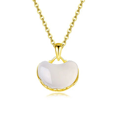 Aetolia Factory Price S925 Sterling Silver Hotan Jade Necklaces Women Light Luxury 18K Gold Plated Pendant Necklace Wholesale