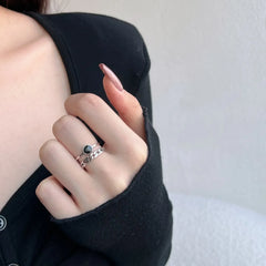 Aetolia New Arrival Double Layer Hand Woven Ring Punk Vintage Adjustable Size 925 Sterling Silver Rings Jewelry Women Men