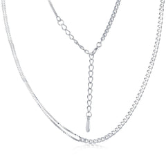 Aetolia Jewelry Women Dainty Sterling Silver 925 18k Gold Plated 16 inch Layer Satellite Lava Bead Paperclip Chain Necklace