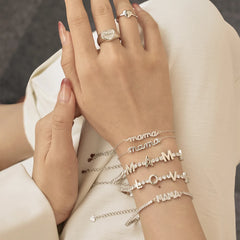 Aetolia Custom Designer 18K Gold Plated Love Mama Bracelet Jewelry Tennis Bracelets Bangles For Women Mother'S Day Gift Adjustable