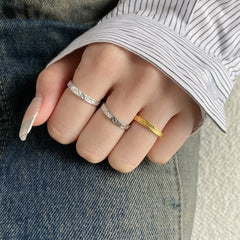 Aetolia 925 Rings Jewelry Women Sterling Silver 18K Gold Plated Irregular Open Adjustable Resizable Ring For Woman