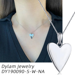 Aetolia Wholesale Personalized Kolye Bijoux Jewelry Argent 925 Sterling Silver Necklace 18K Gold Plated Chain Heart Necklaces For Women