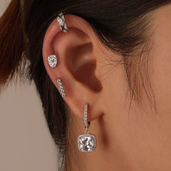 Aetolia Zircon Earrings Cuff For Lady Also Have Stud And Hoop Earrings 100% silver earrings cuff