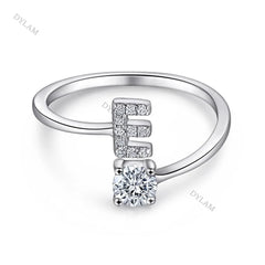 Aetolia Custom Adjustable Finger Fine Jewelry luxury 925 Sterling Silver Engagement Ring Set Letter Initial Wedding Rings Women